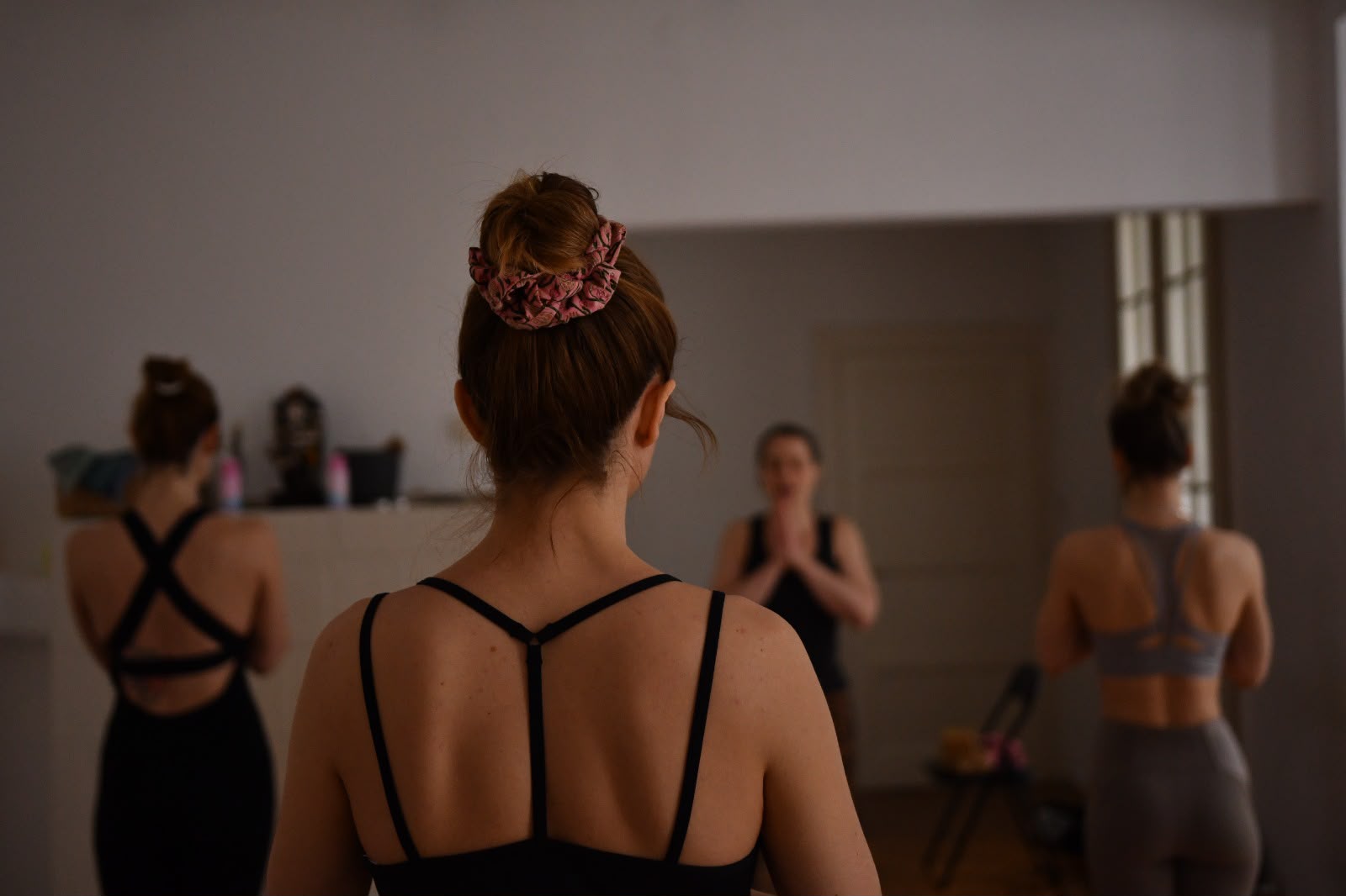 A movement session photographed from behind